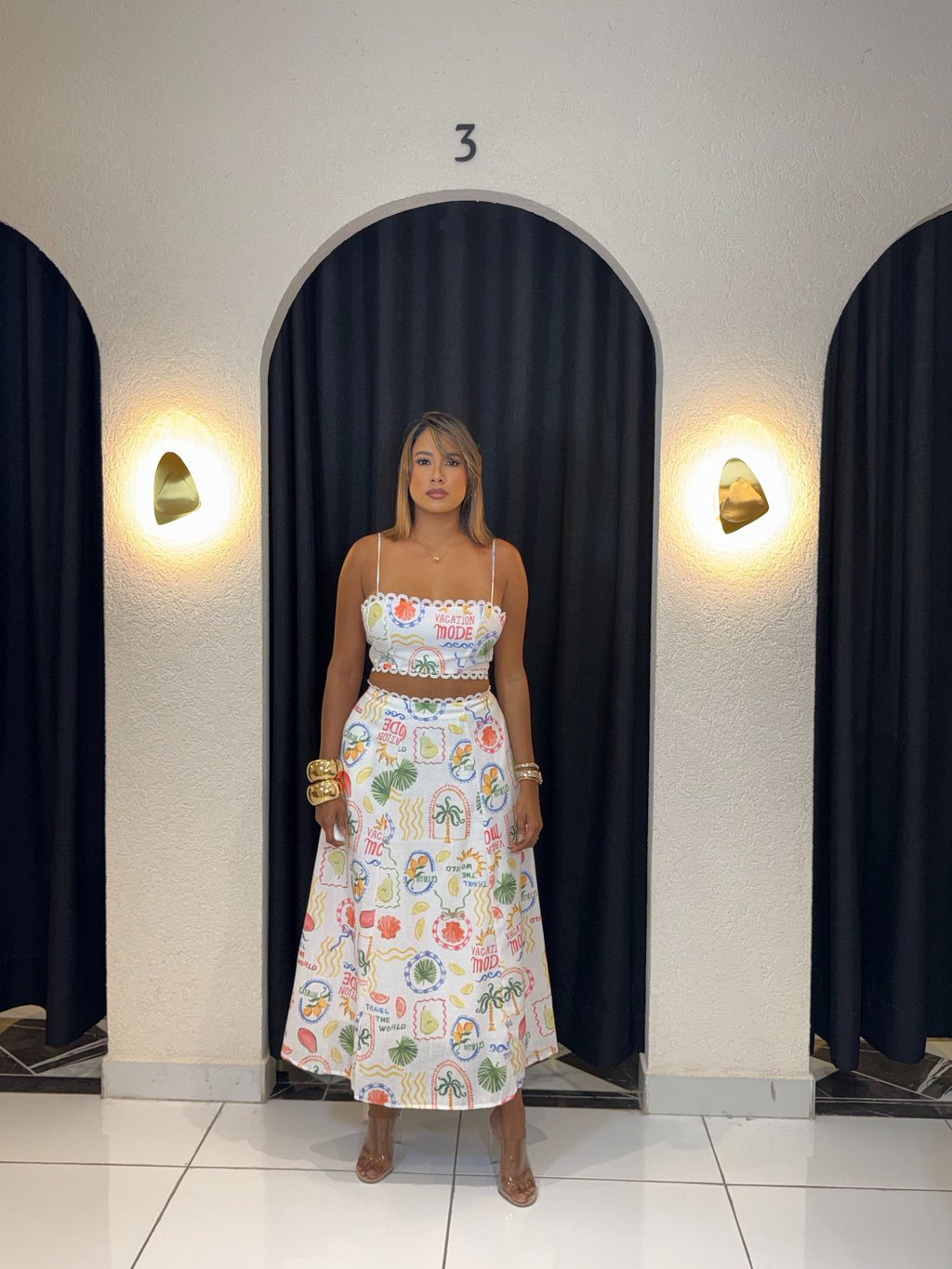 TWO-PIECE SKIRT SET POLY