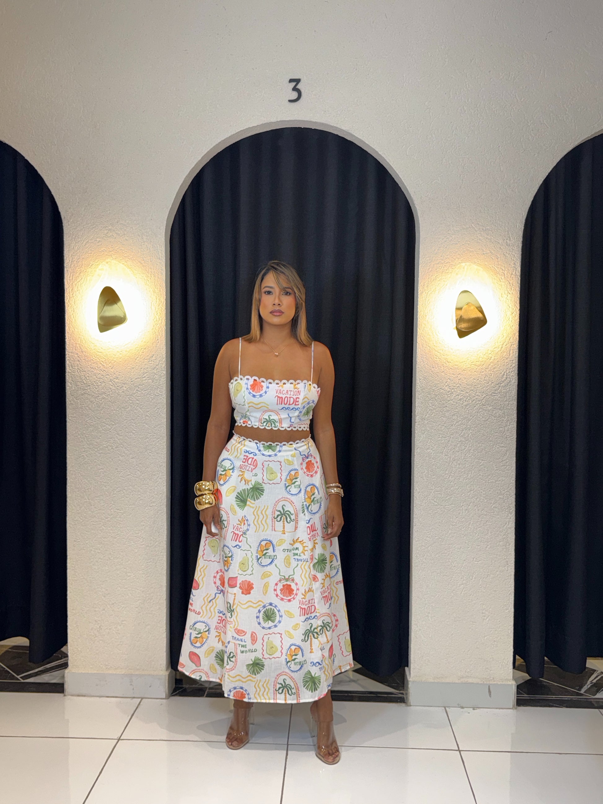 TWO-PIECE SKIRT SET POLY