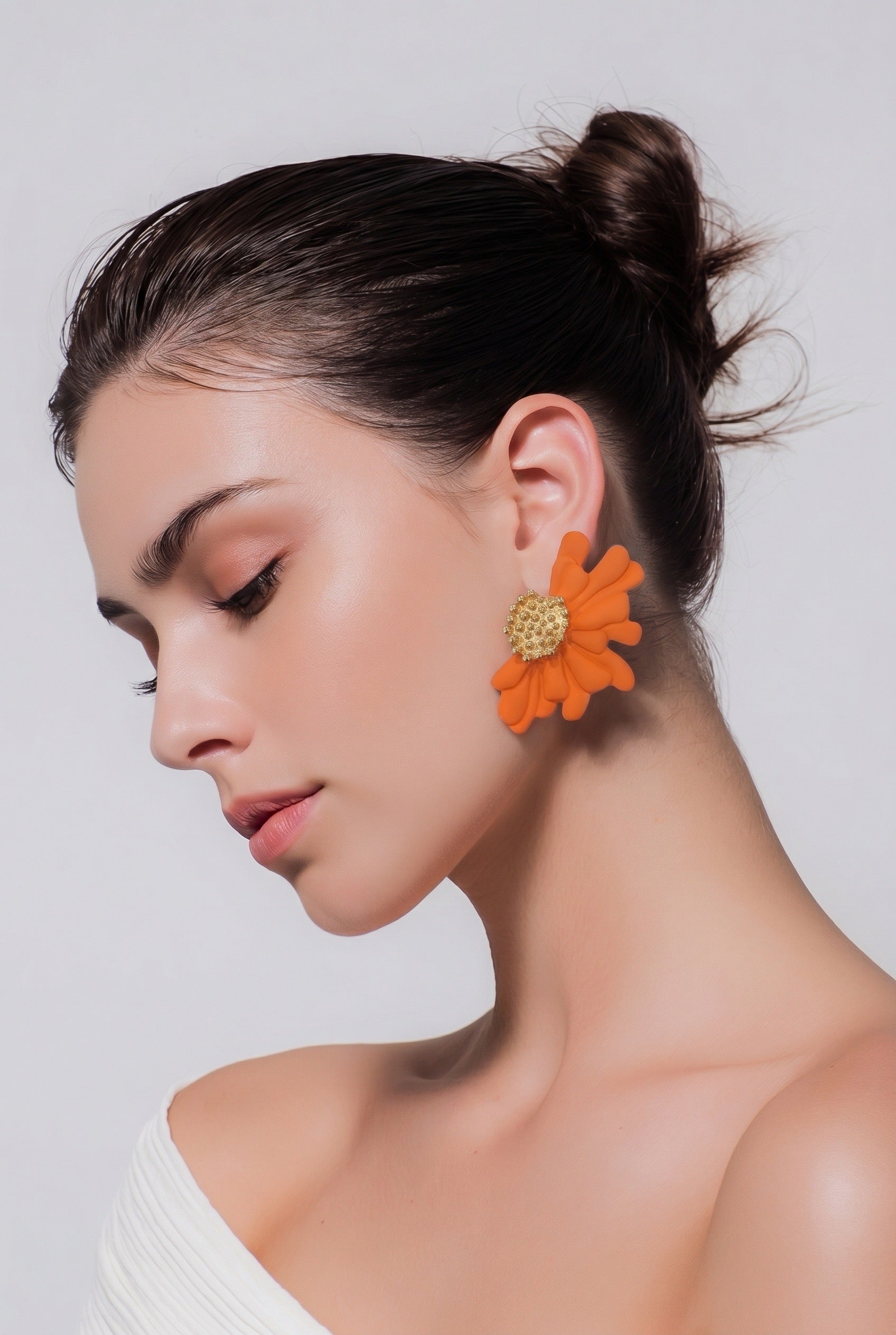 PENDIENTES TACHUELA GIRASOL