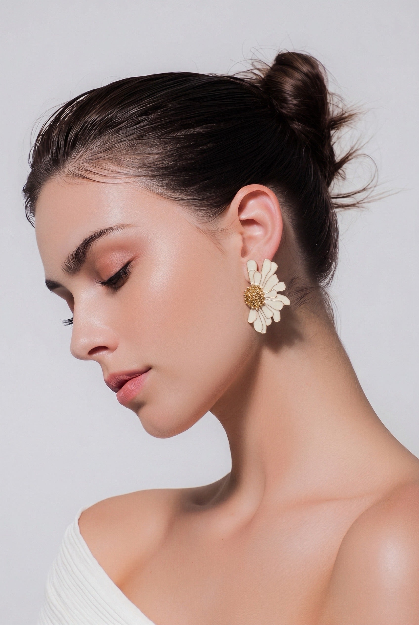 PENDIENTES TACHUELA GIRASOL