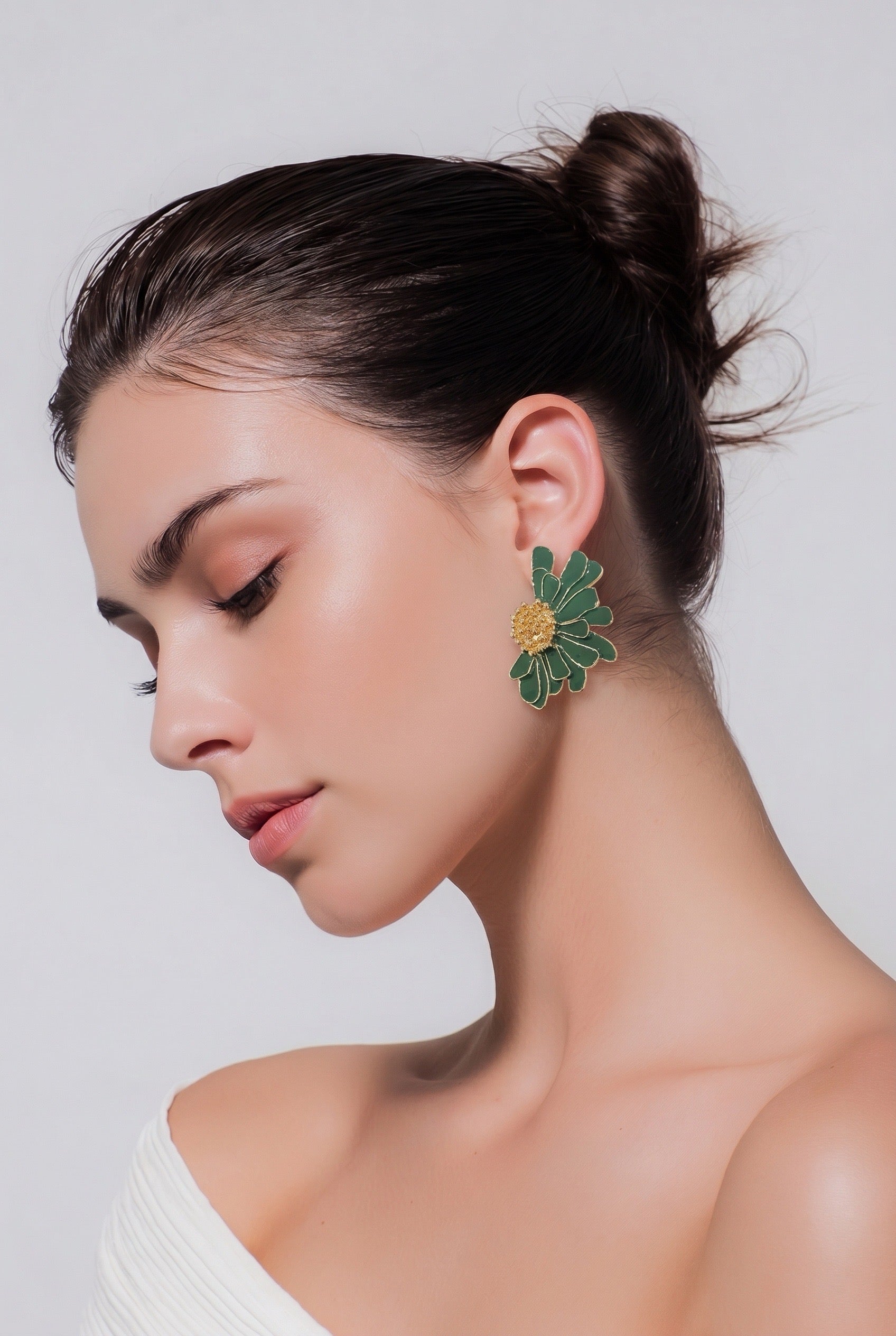 PENDIENTES TACHUELA GIRASOL