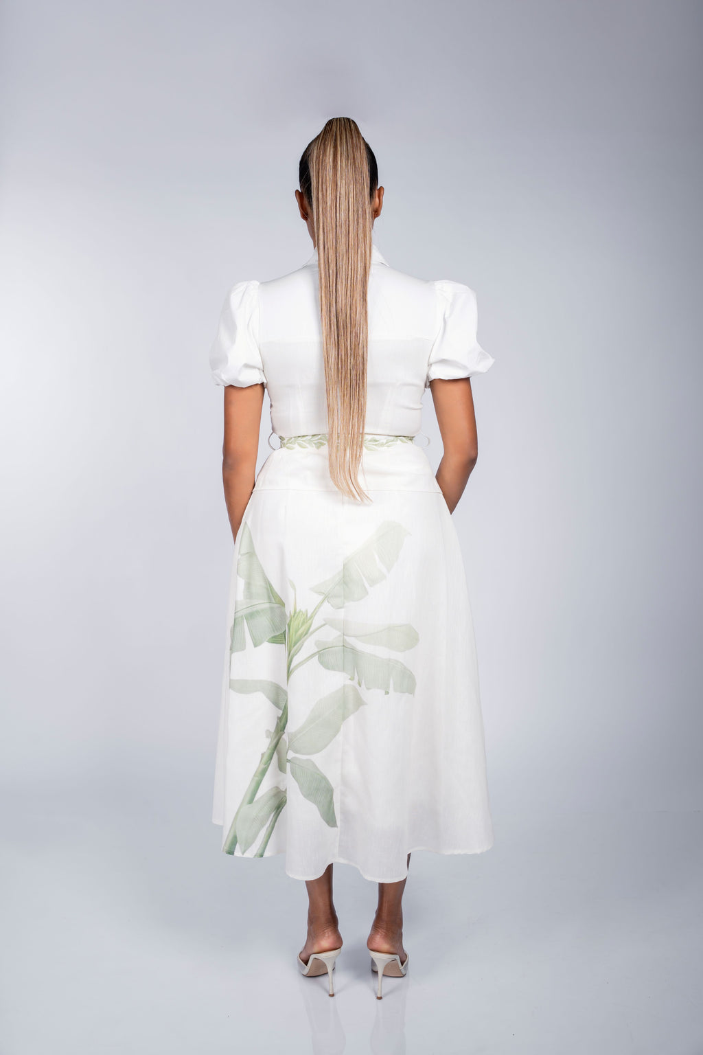 MIA LINEN TOP AND SKIRT SET