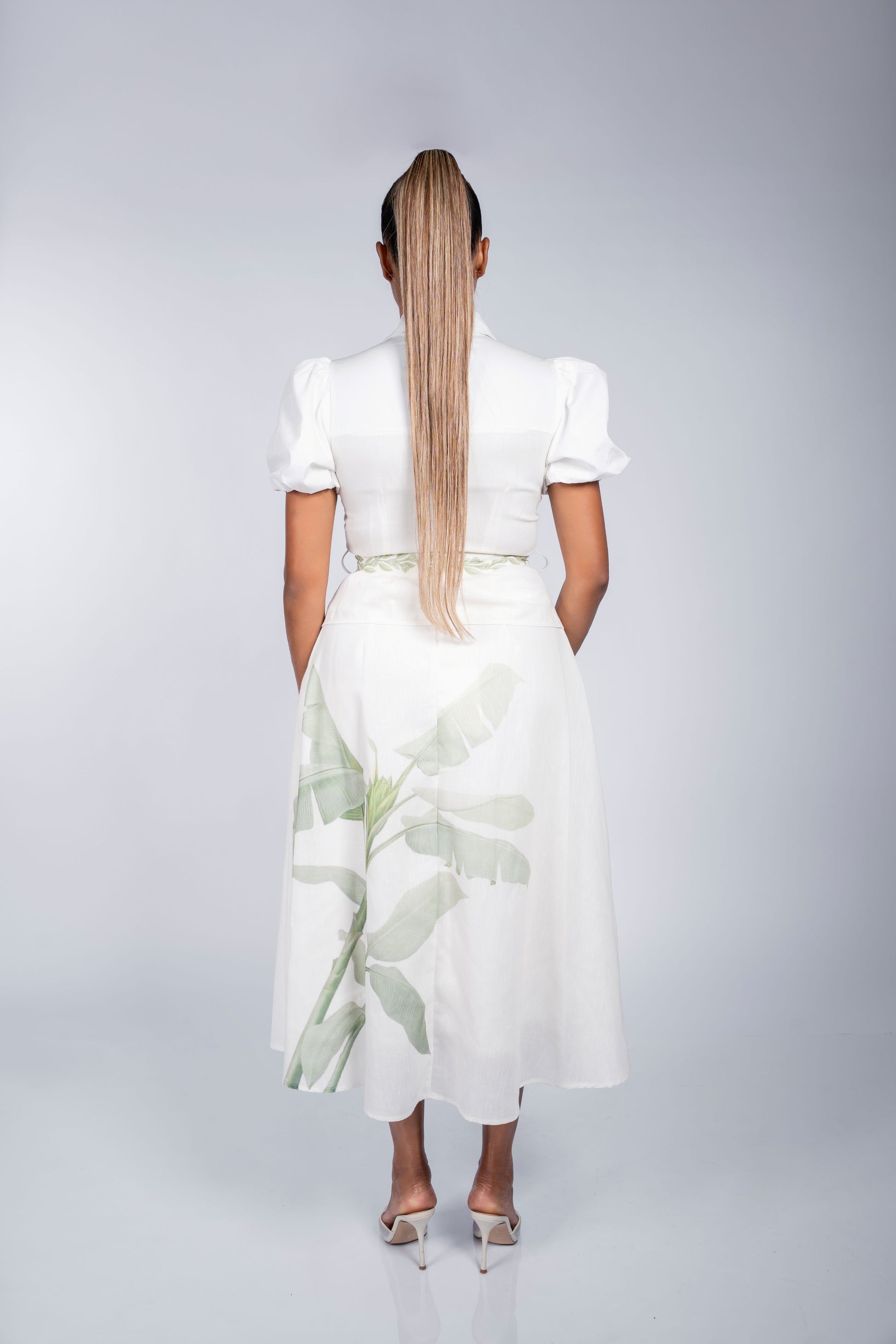 MIA LINEN TOP AND SKIRT SET